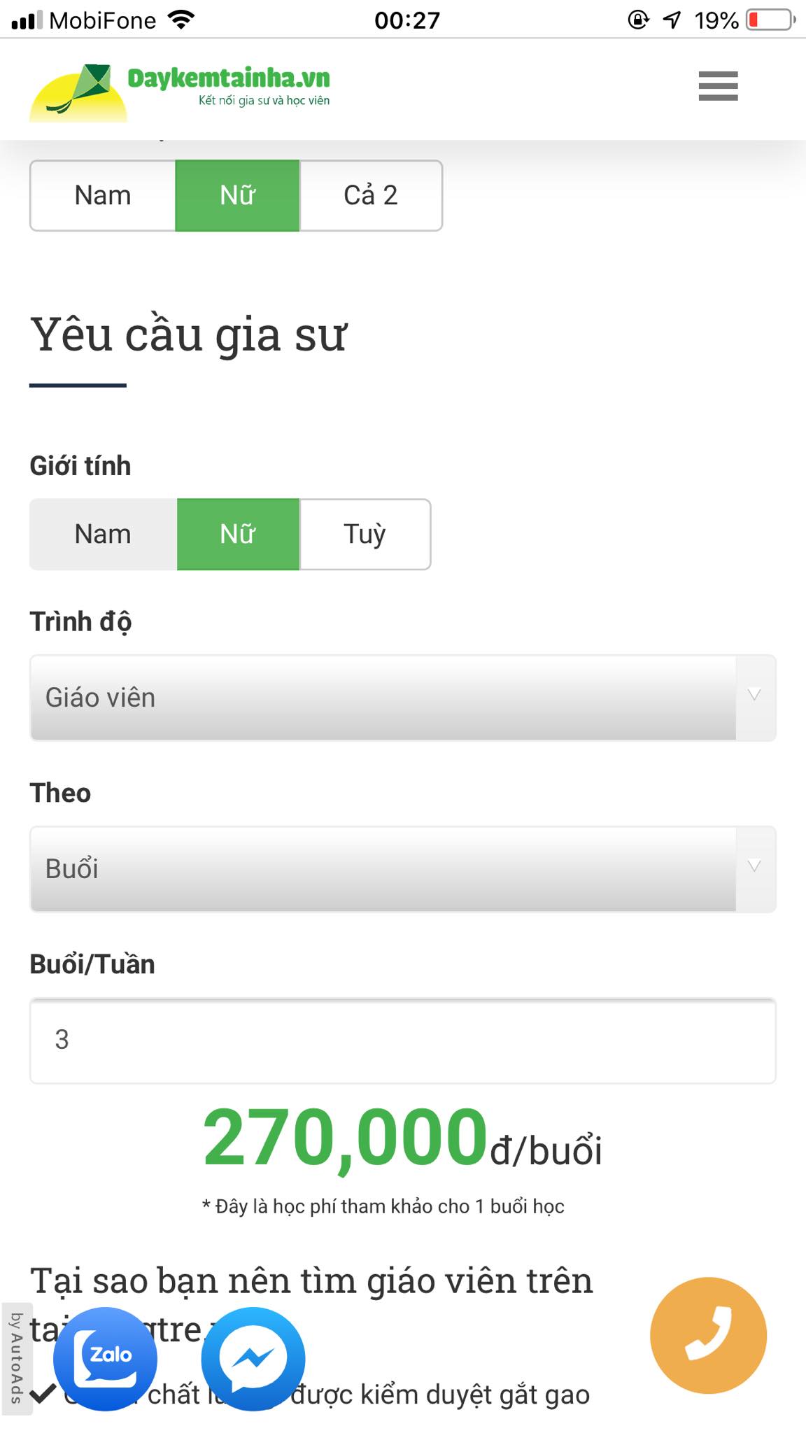 Học phí tiếng Nhật N5